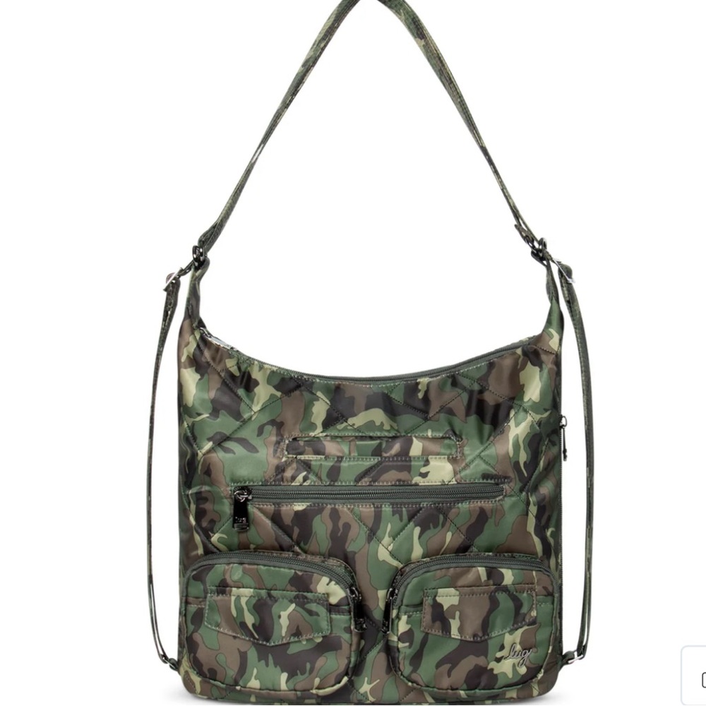 Lug Zipliner Convertible Hobo Bag in Camo Green - New With Tags!